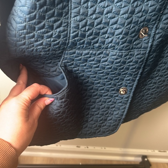 Vintage Talbots Petites Quilted Blue Jacket Size Large - Picture 4 of 8